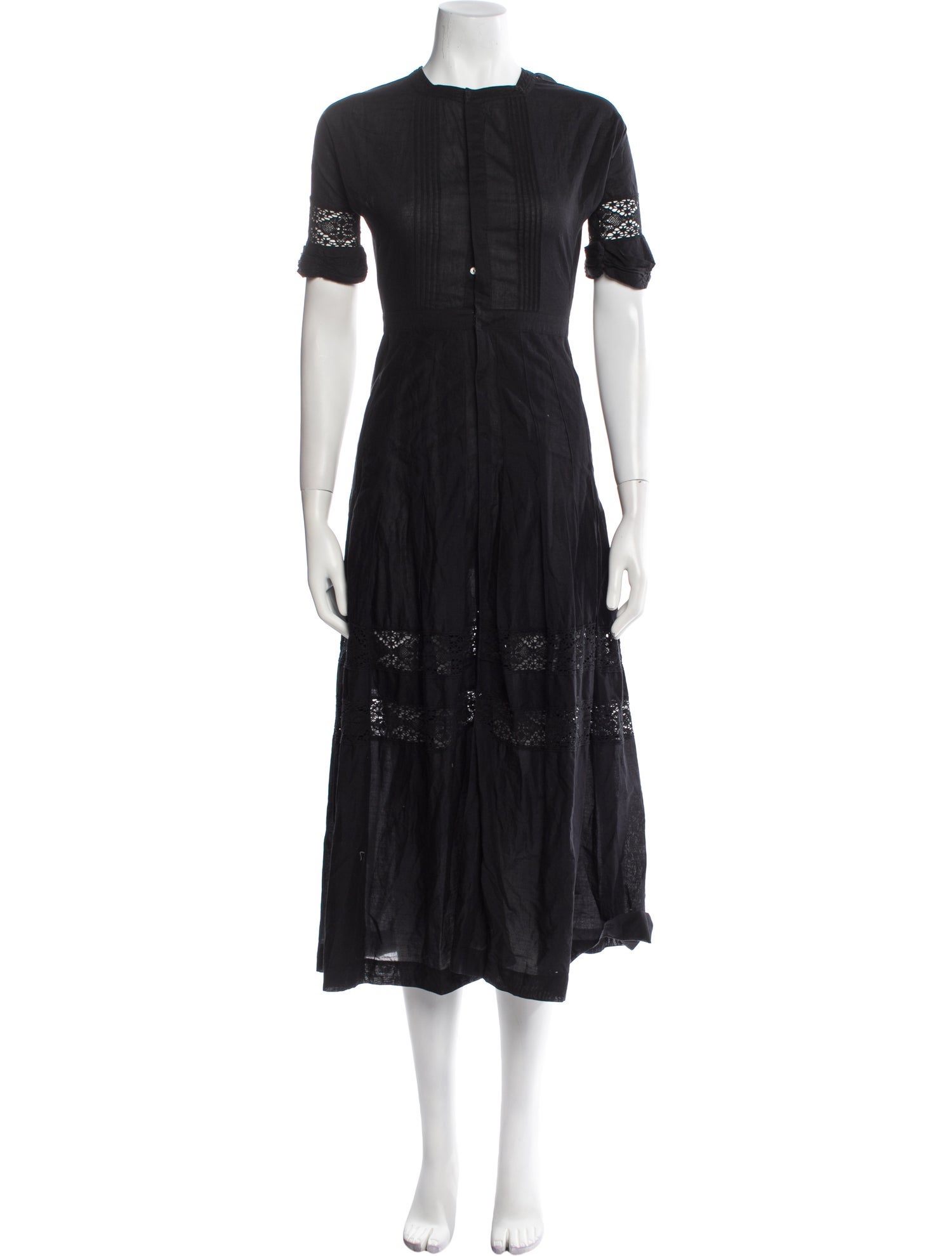 LoveShackFancy Crew Neck Midi Length Dress