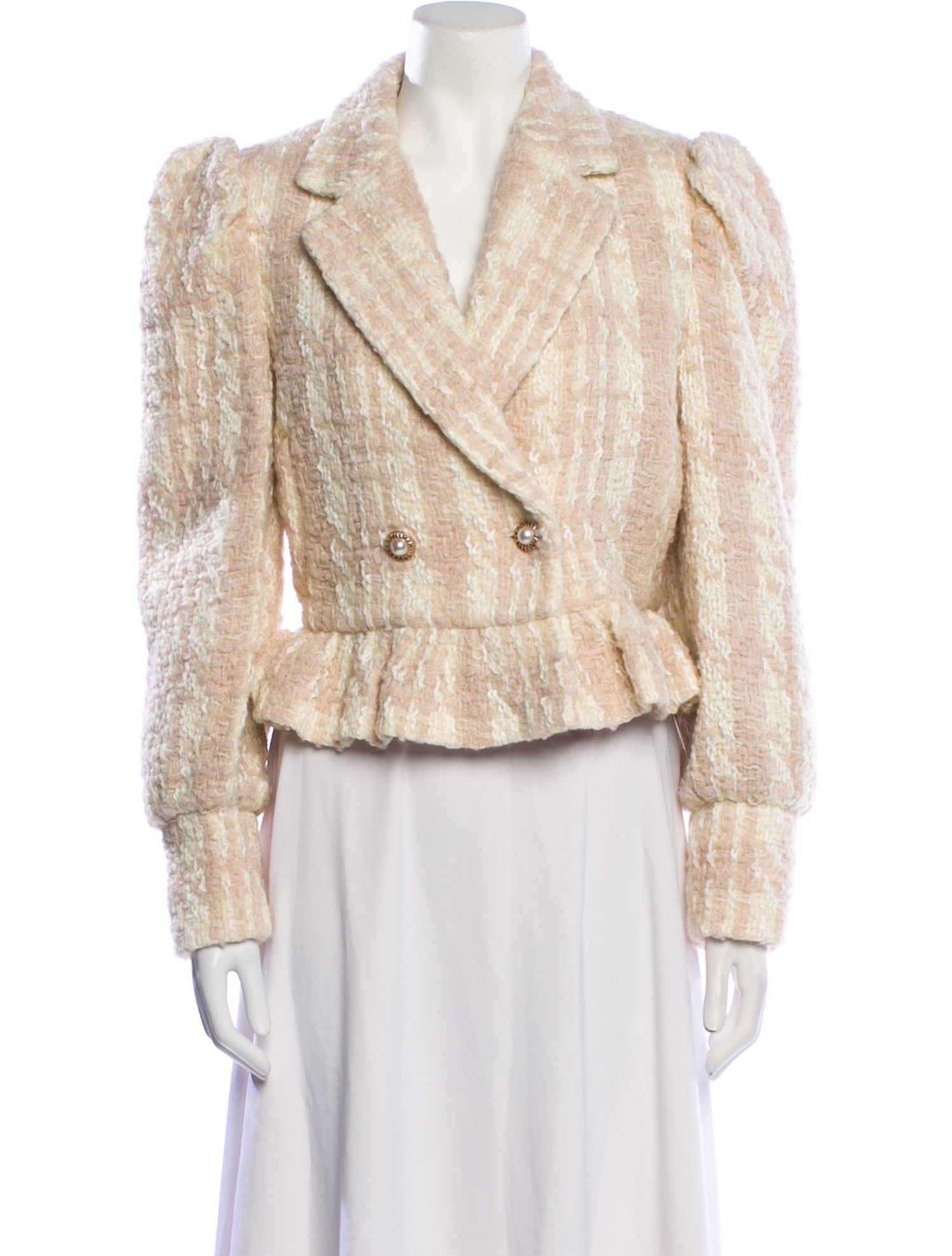 LoveShackFancy Wool Tweed Pattern Blazer