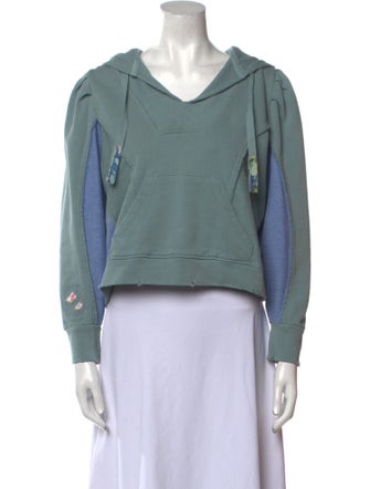 LoveShackFancy V-Neck Long Sleeve Sweatshirt