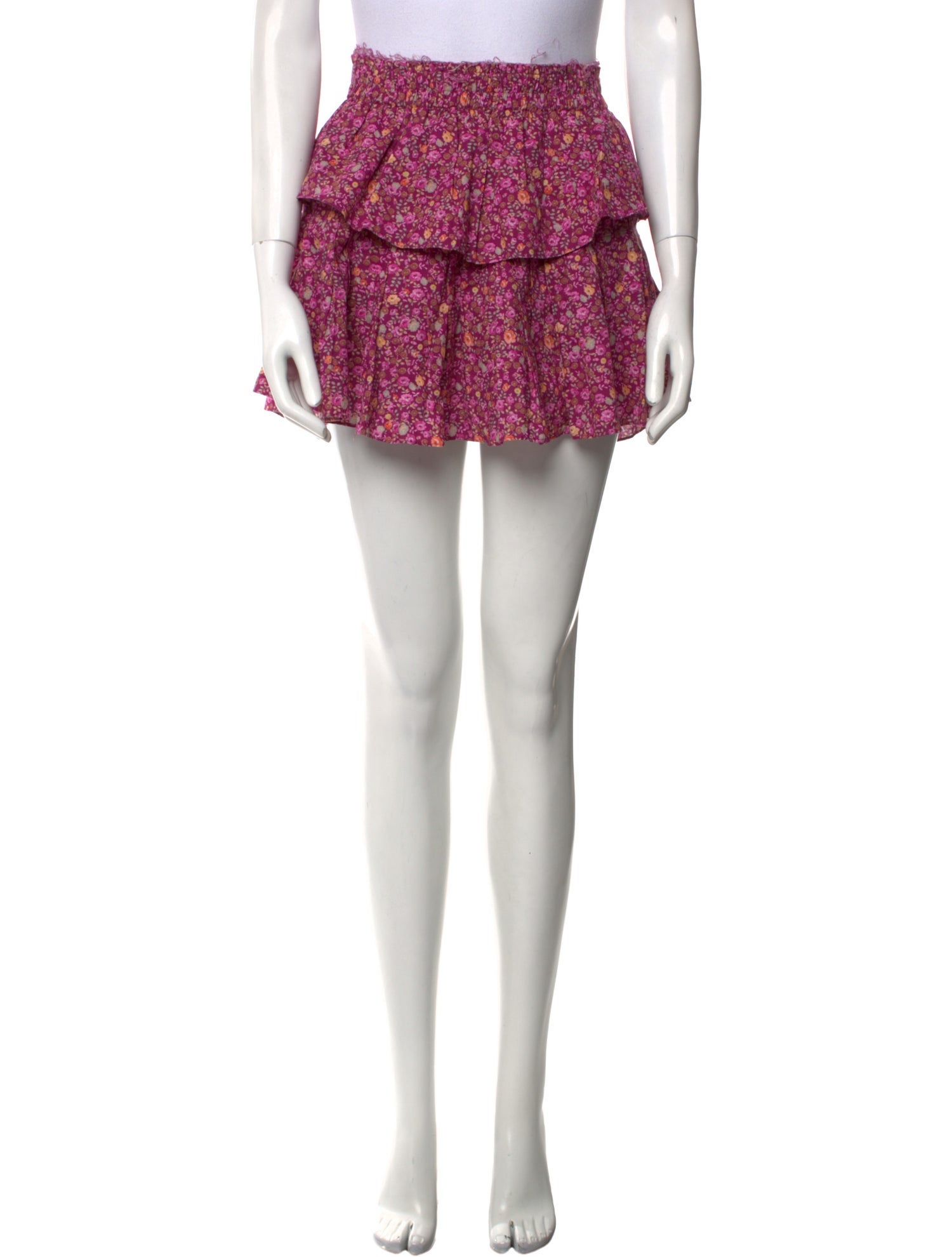 LoveShackFancy Floral Print Mini Skirt