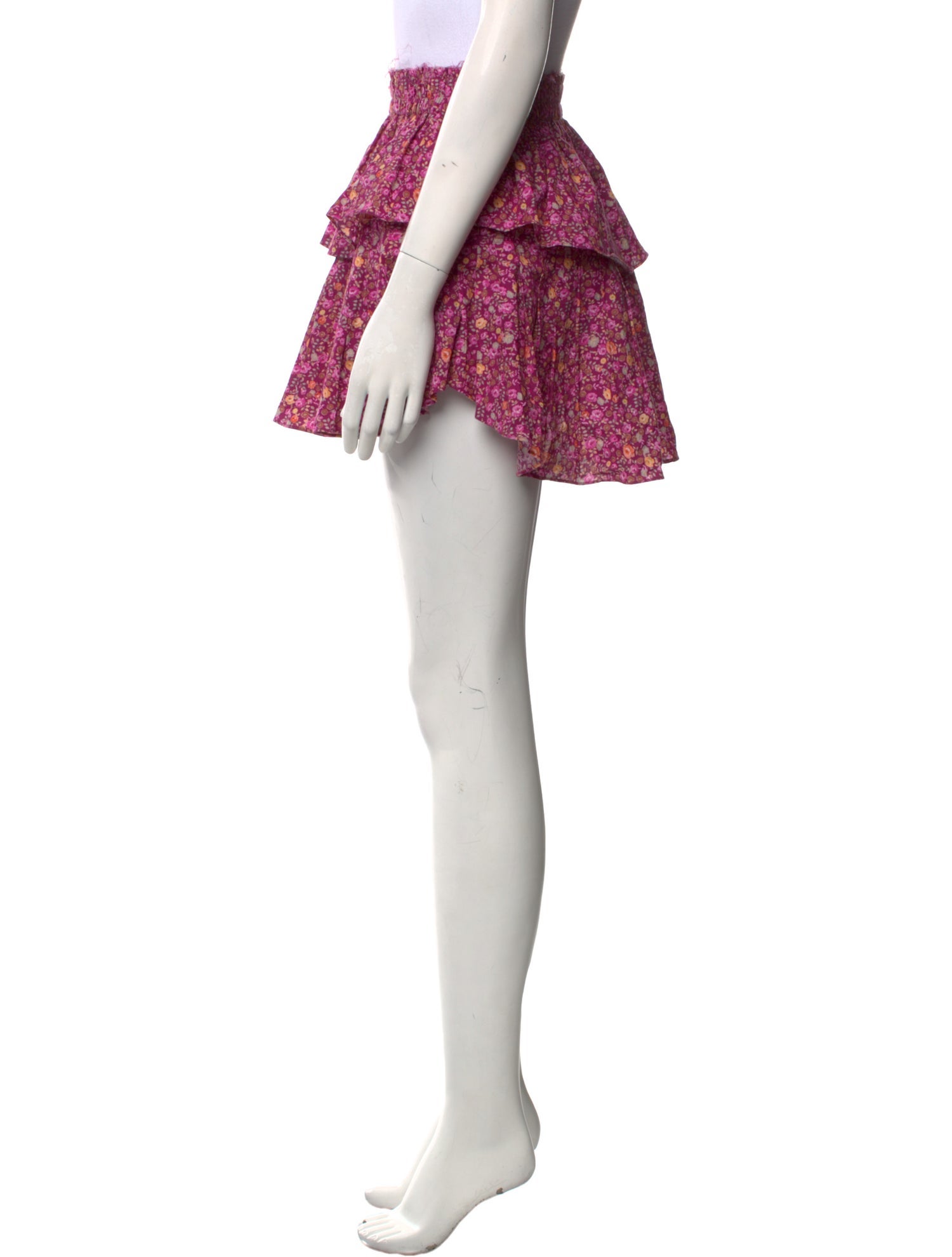 LoveShackFancy Floral Print Mini Skirt