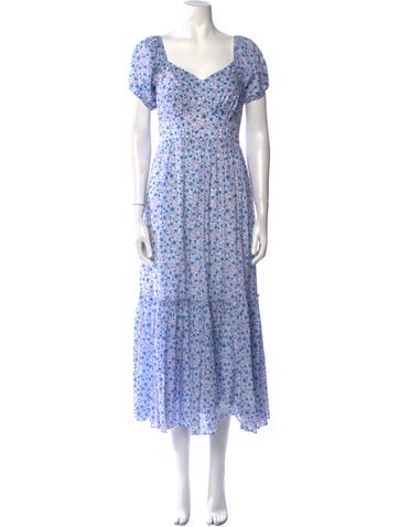 LoveShackFancy Dresses Floral Print Long Dress XS
