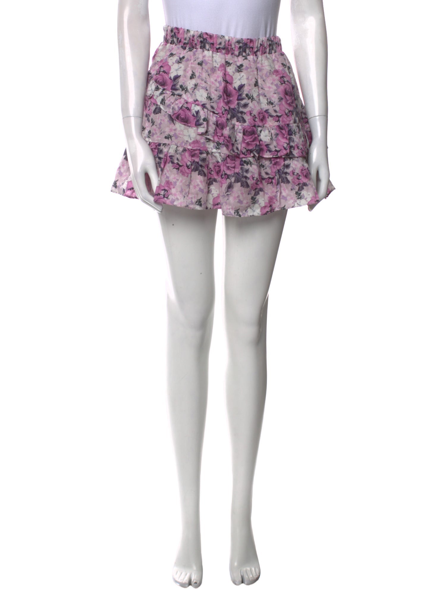 LoveShackFancy Floral Print Mini Skirt