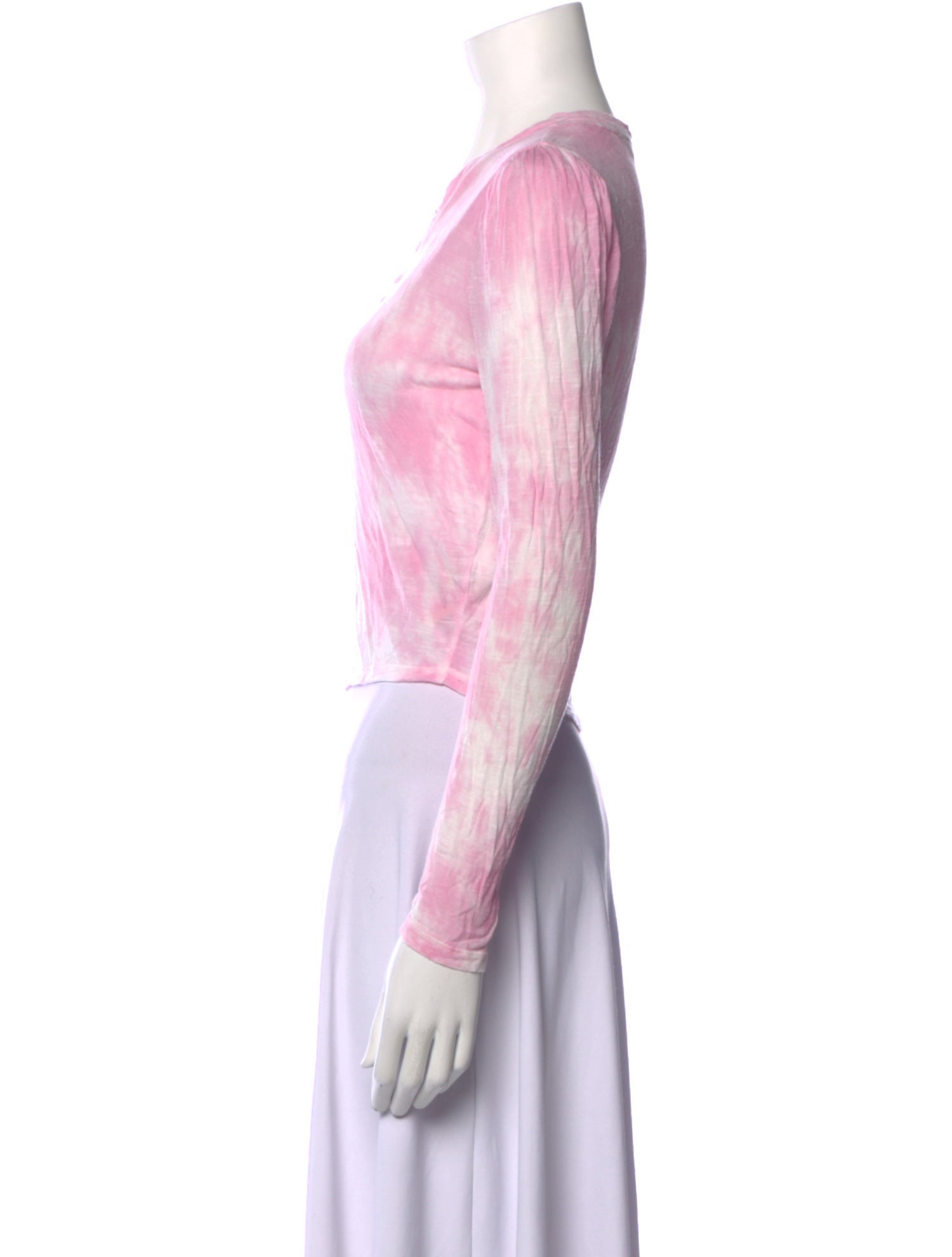 LoveShackFancy Tie-Dye Print V-Neck Crop Top