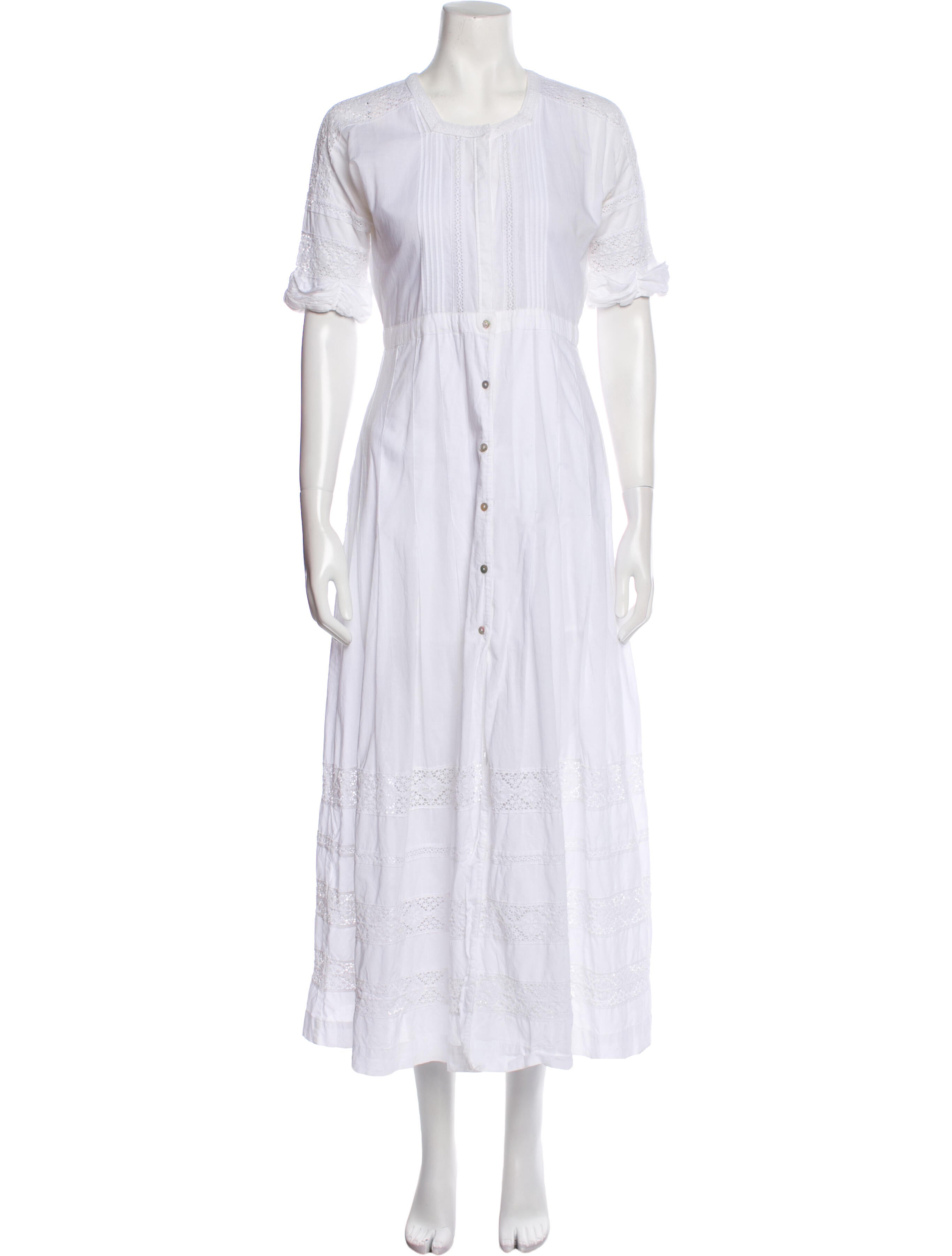 LoveShackFancy Crew Neck Long Dress