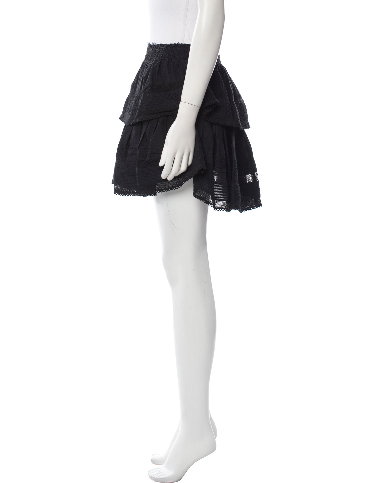 LoveShackFancy Raw-Edge Trim Mini Skirt