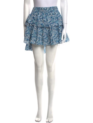 LoveShackFancy Skirts Floral Print Mini Skirt M