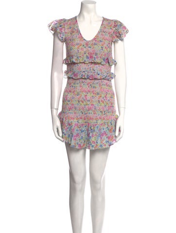 LoveShackFancy Dresses Floral Print Mini Dress M