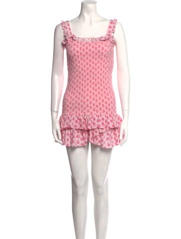 LoveShackFancy Dresses Floral Print Mini Dress Petite