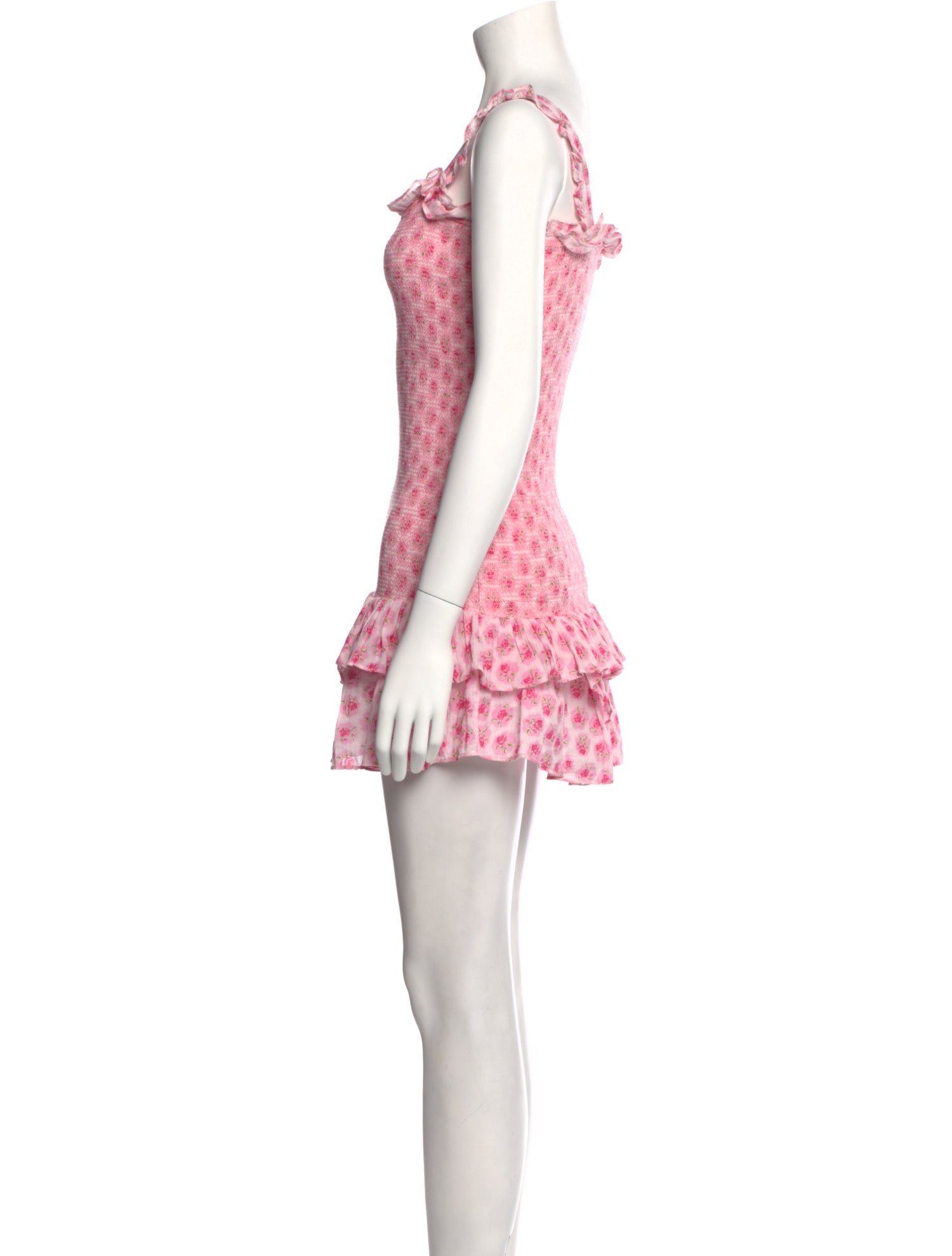 LoveShackFancy Floral Print Mini Dress