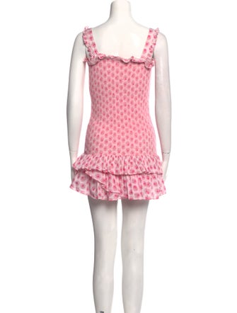 LoveShackFancy Floral Print Mini Dress