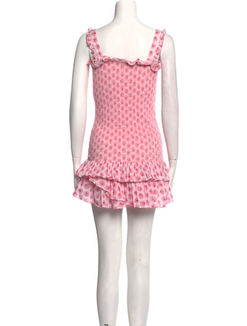 LoveShackFancy Floral Print Mini Dress