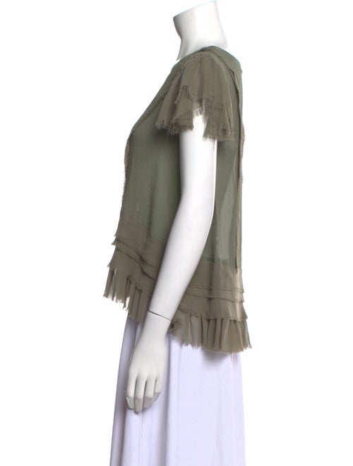 LoveShackFancy Silk Scoop Neck Blouse