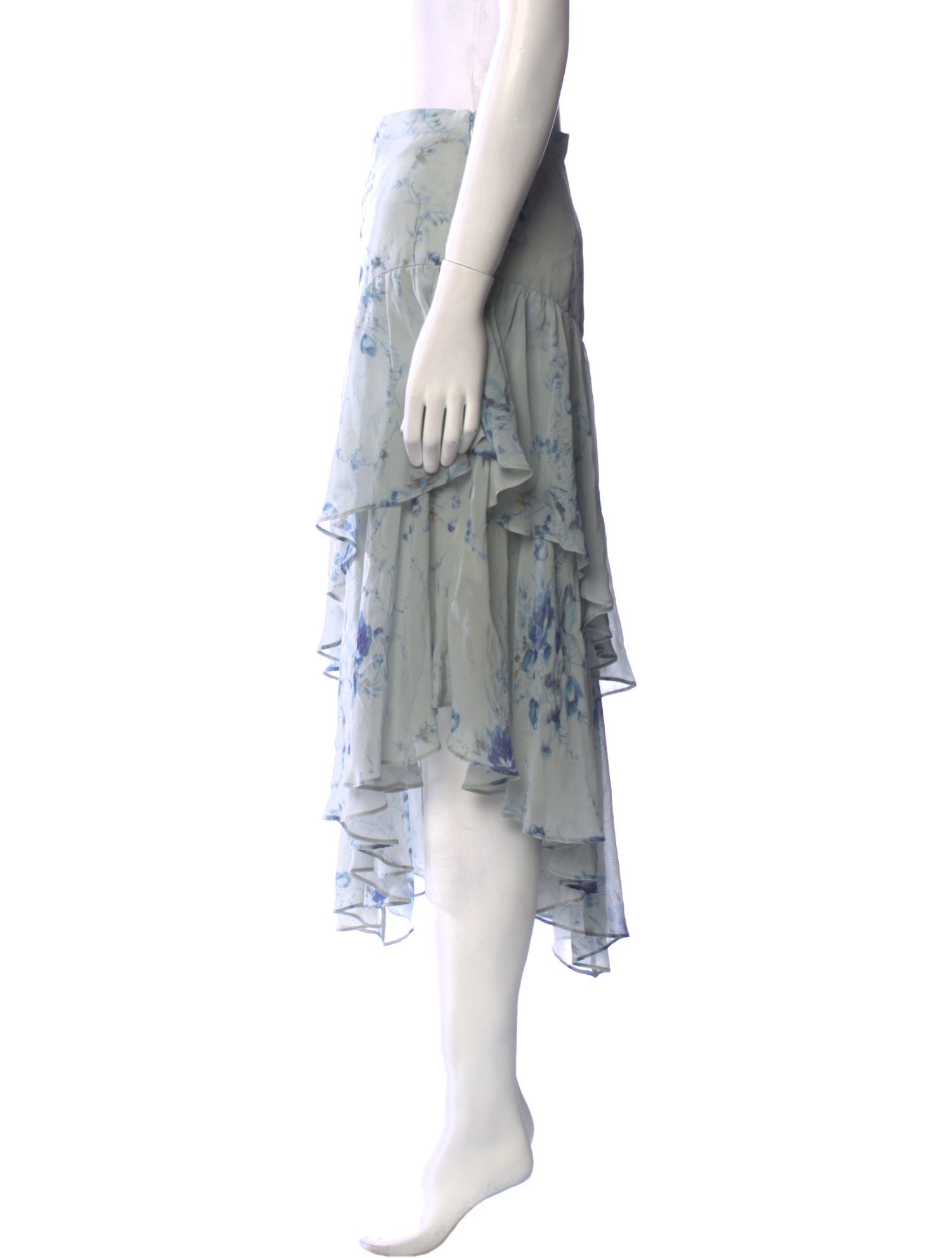 LoveShackFancy Silk Midi Length Skirt