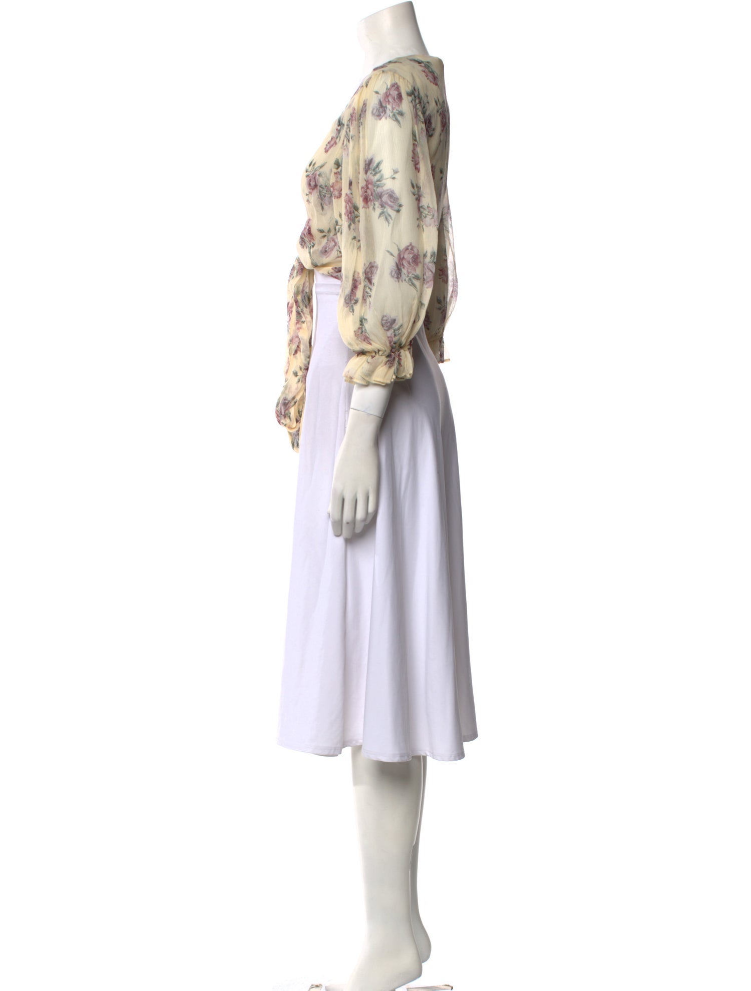 LoveShackFancy Silk Floral Print Crop Top