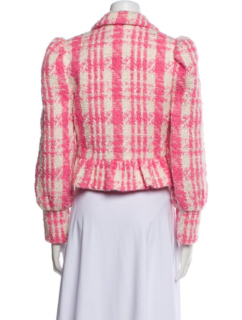 LoveShackFancy Wool Plaid Print Blazer