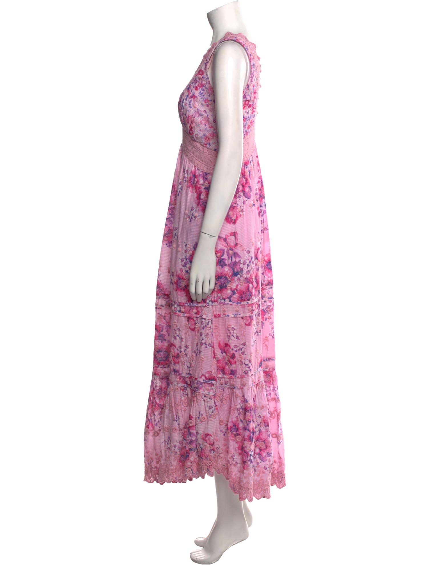 LoveShackFancy Floral Print Long Dress
