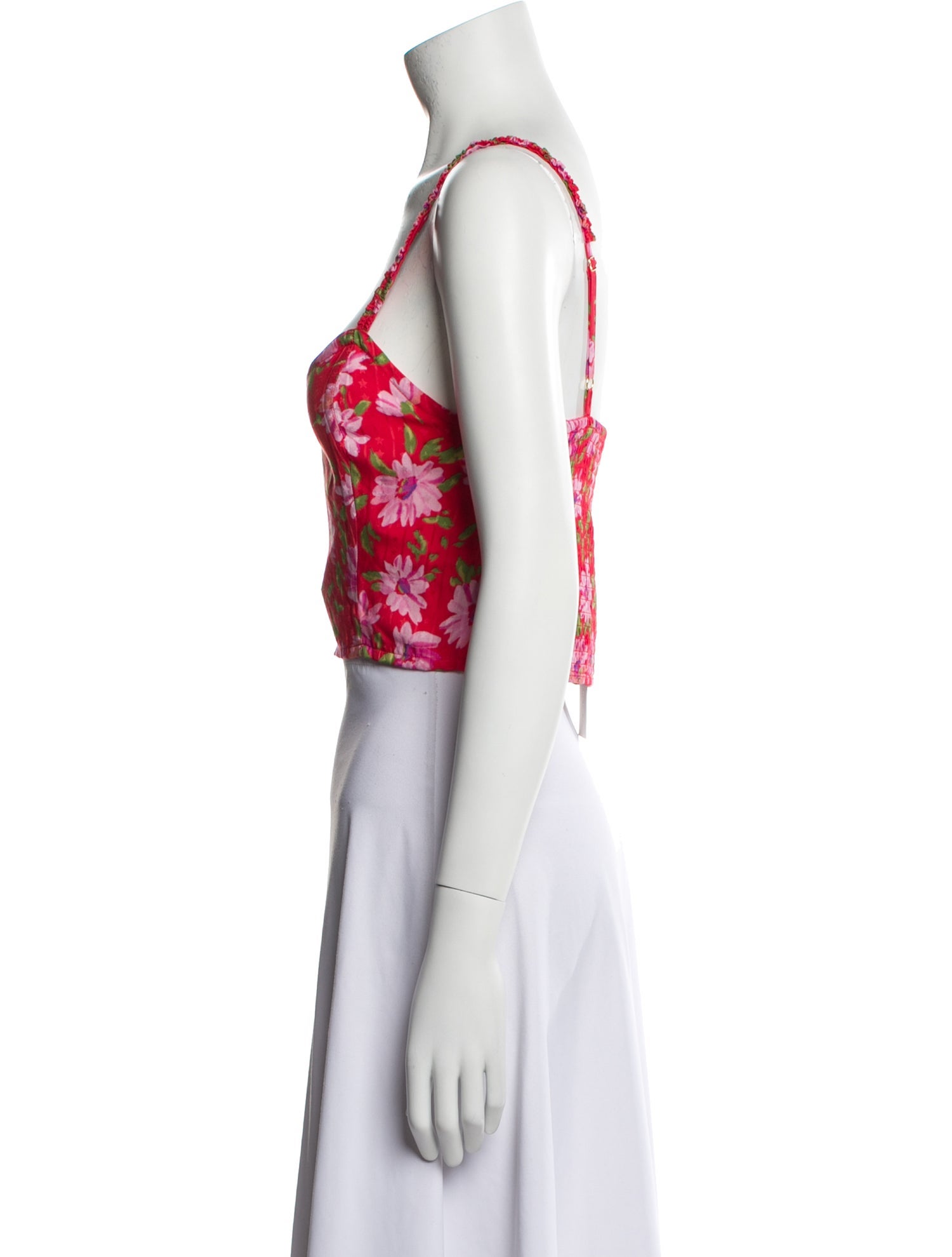 LoveShackFancy Floral Print Square Neckline Crop Top w/ Tags