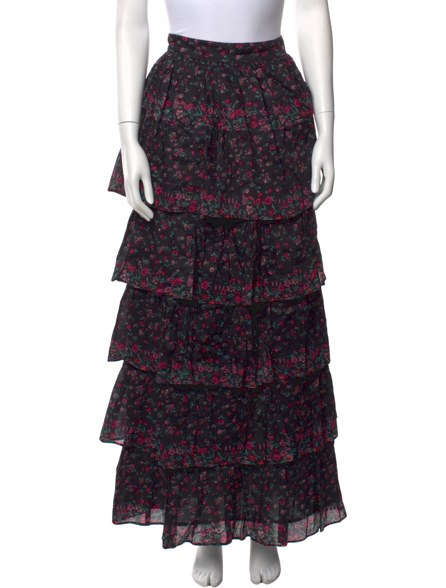 LoveShackFancy Floral Print Long Skirt