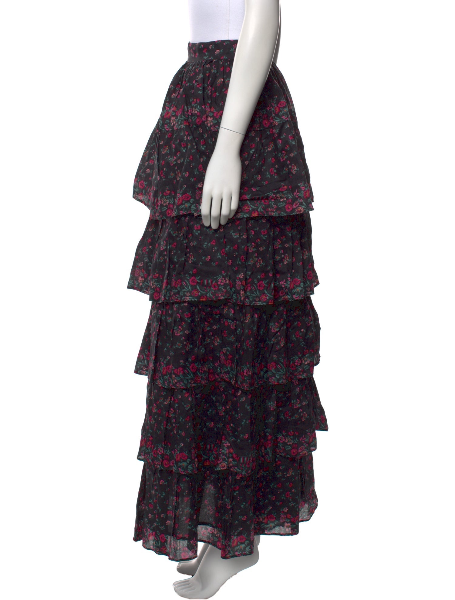 LoveShackFancy Floral Print Long Skirt