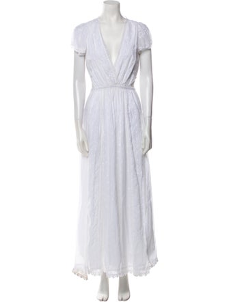 LoveShackFancy V-Neck Long Dress