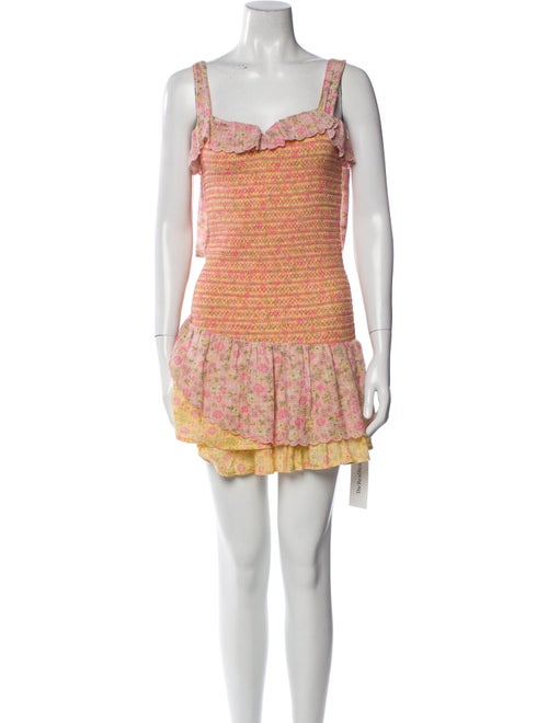 LoveShackFancy Floral Print Mini Dress