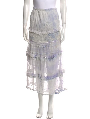 LoveShackFancy Skirts Lace Pattern Midi Length Skirt XS