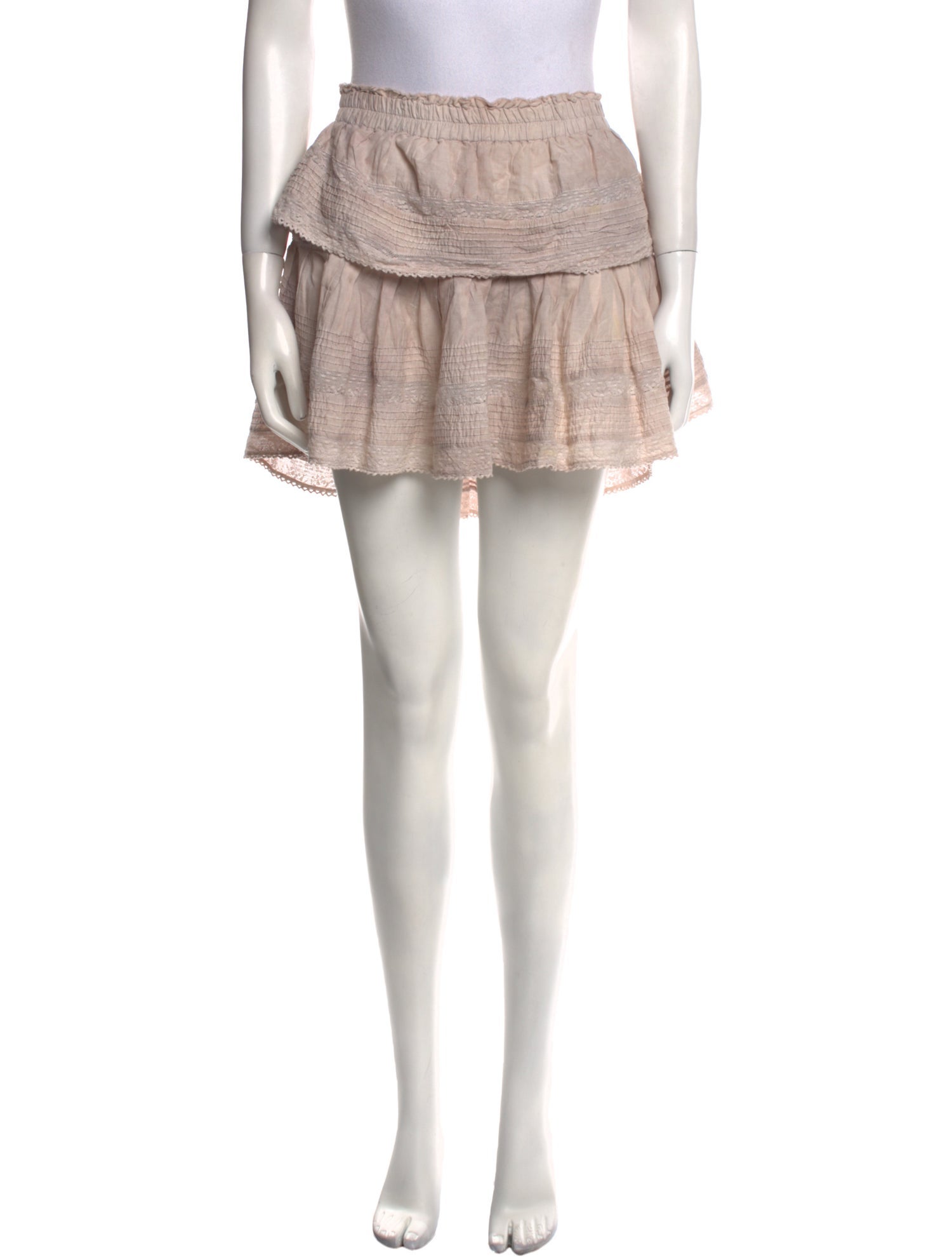 LoveShackFancy Ruffle Embellishment Mini Skirt