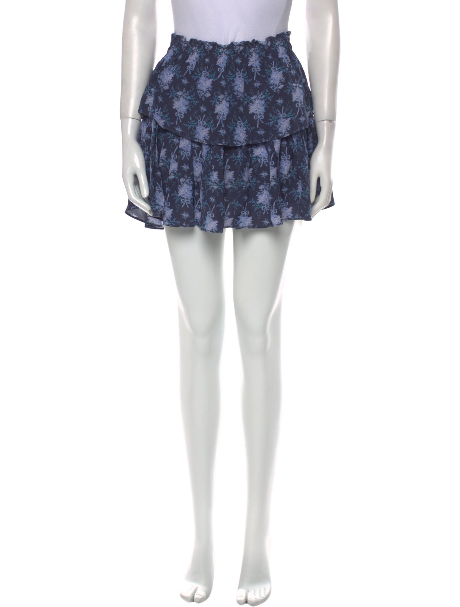 LoveShackFancy Floral Print Mini Skirt