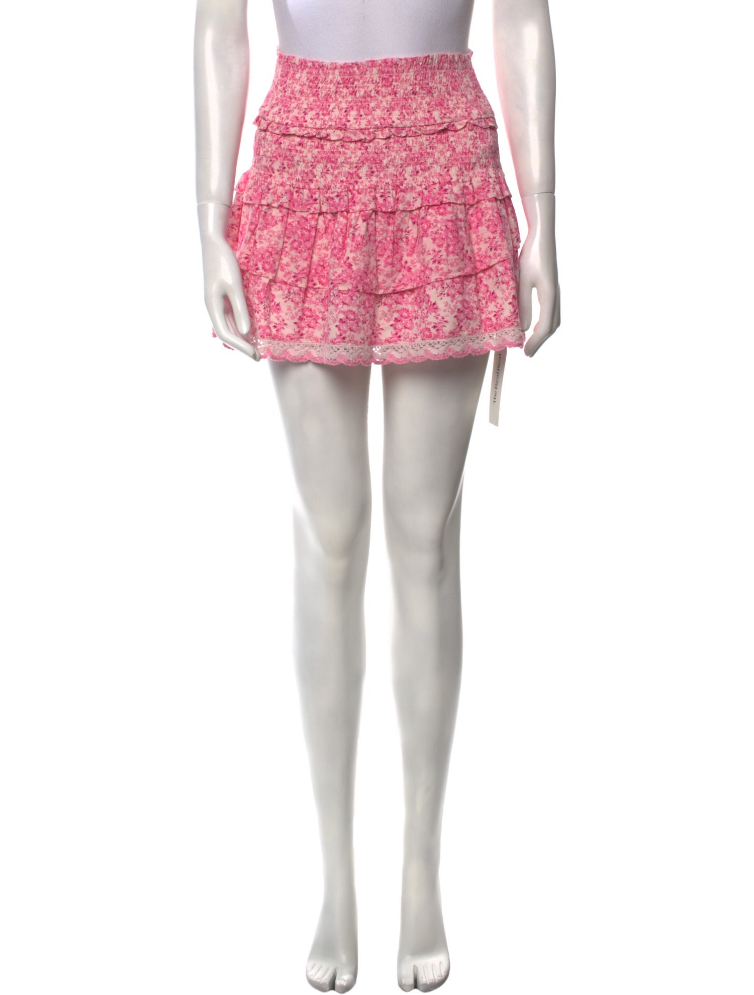 LoveShackFancy Floral Print Mini Skirt