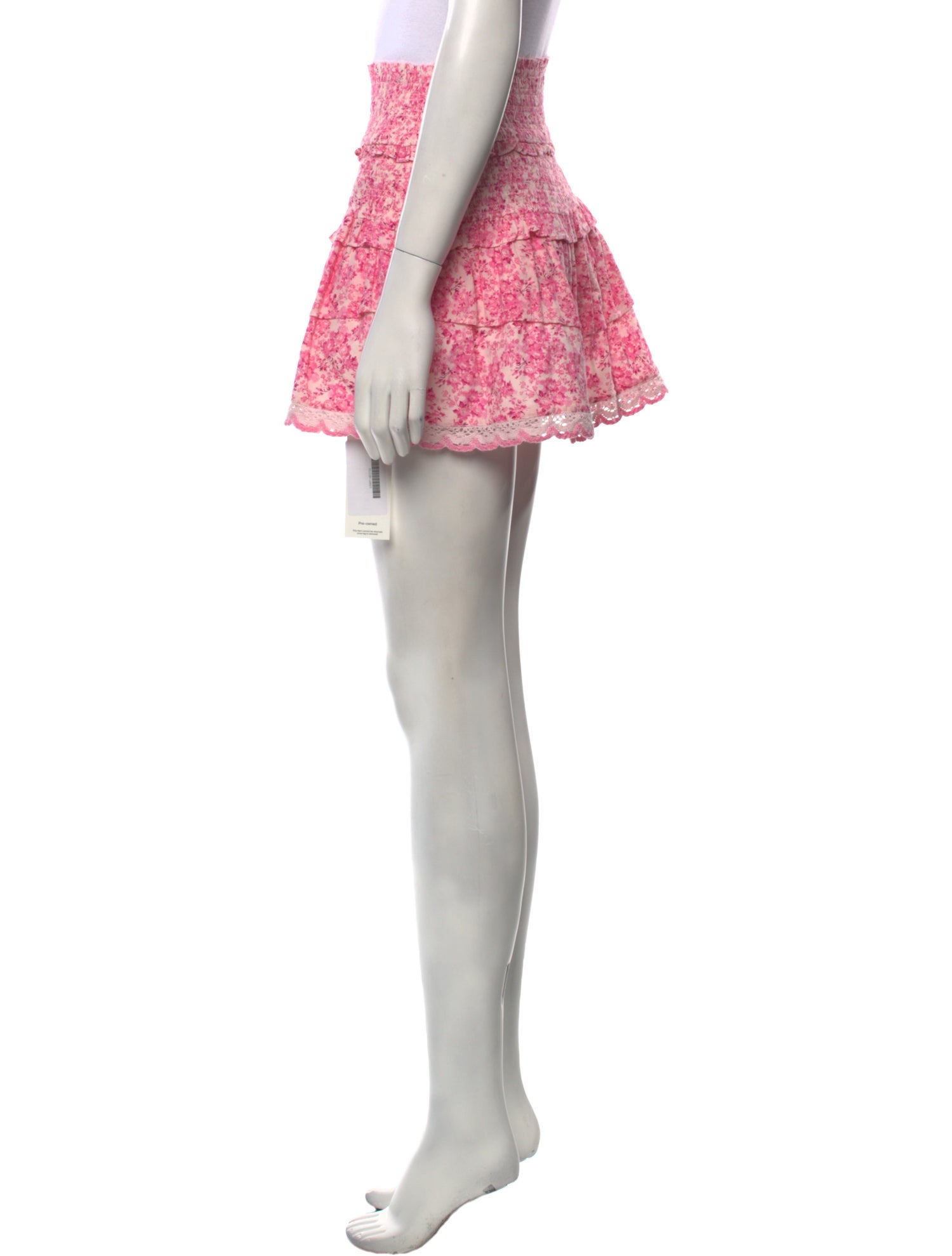 LoveShackFancy Floral Print Mini Skirt