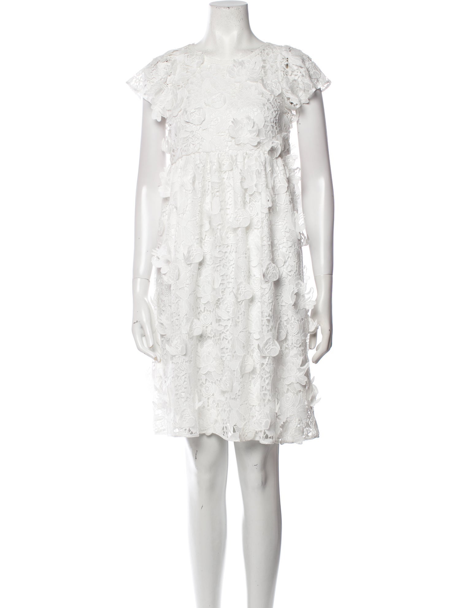 LoveShackFancy Bateau Neckline Knee-Length Dress