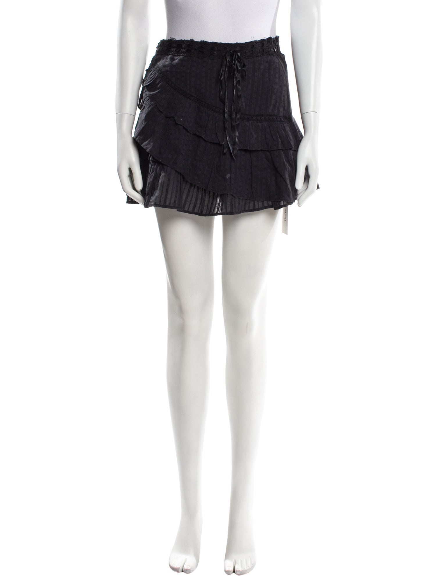 LoveShackFancy Ruffle Embellishment Mini Skirt