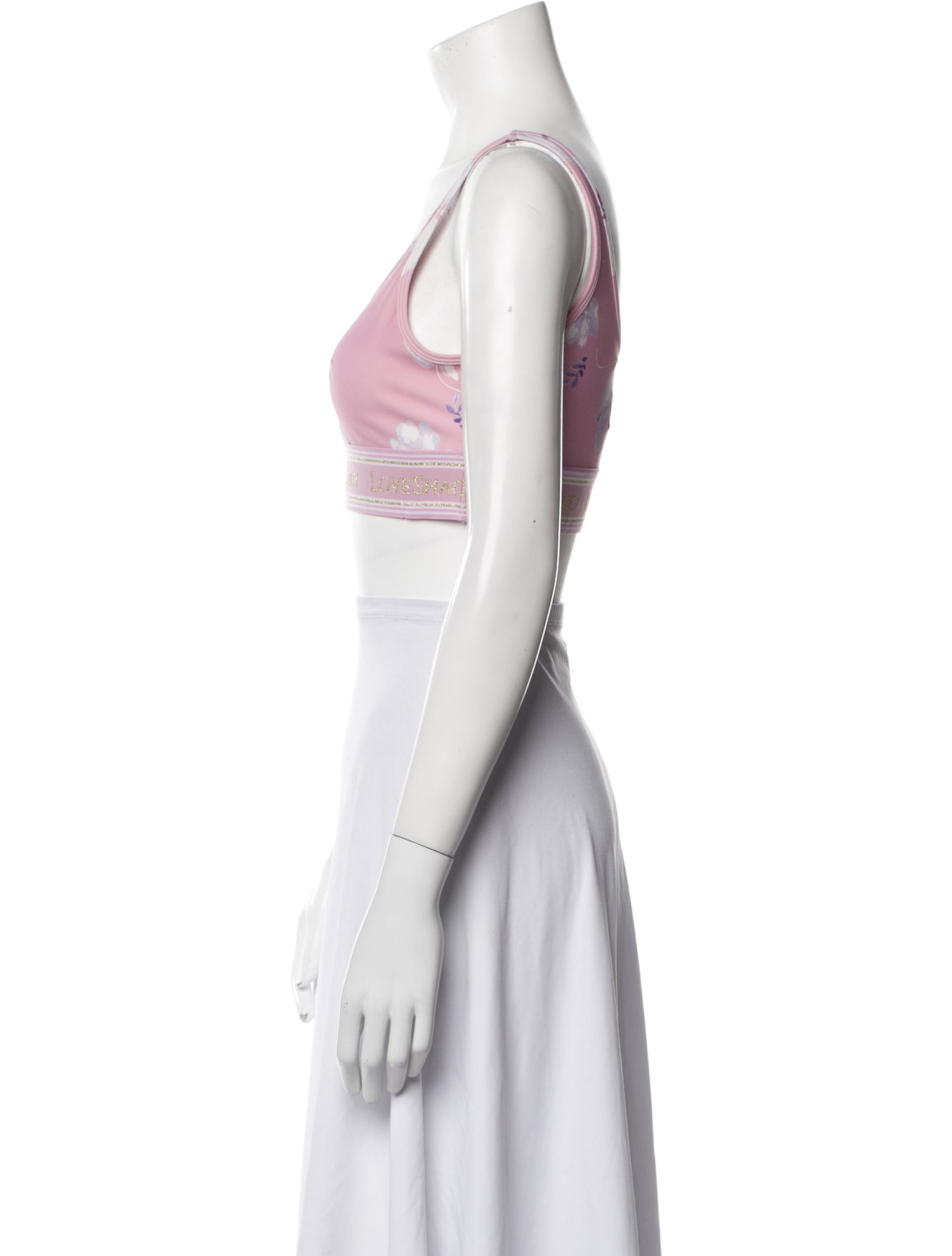 LoveShackFancy Printed Scoop Neck Crop Top