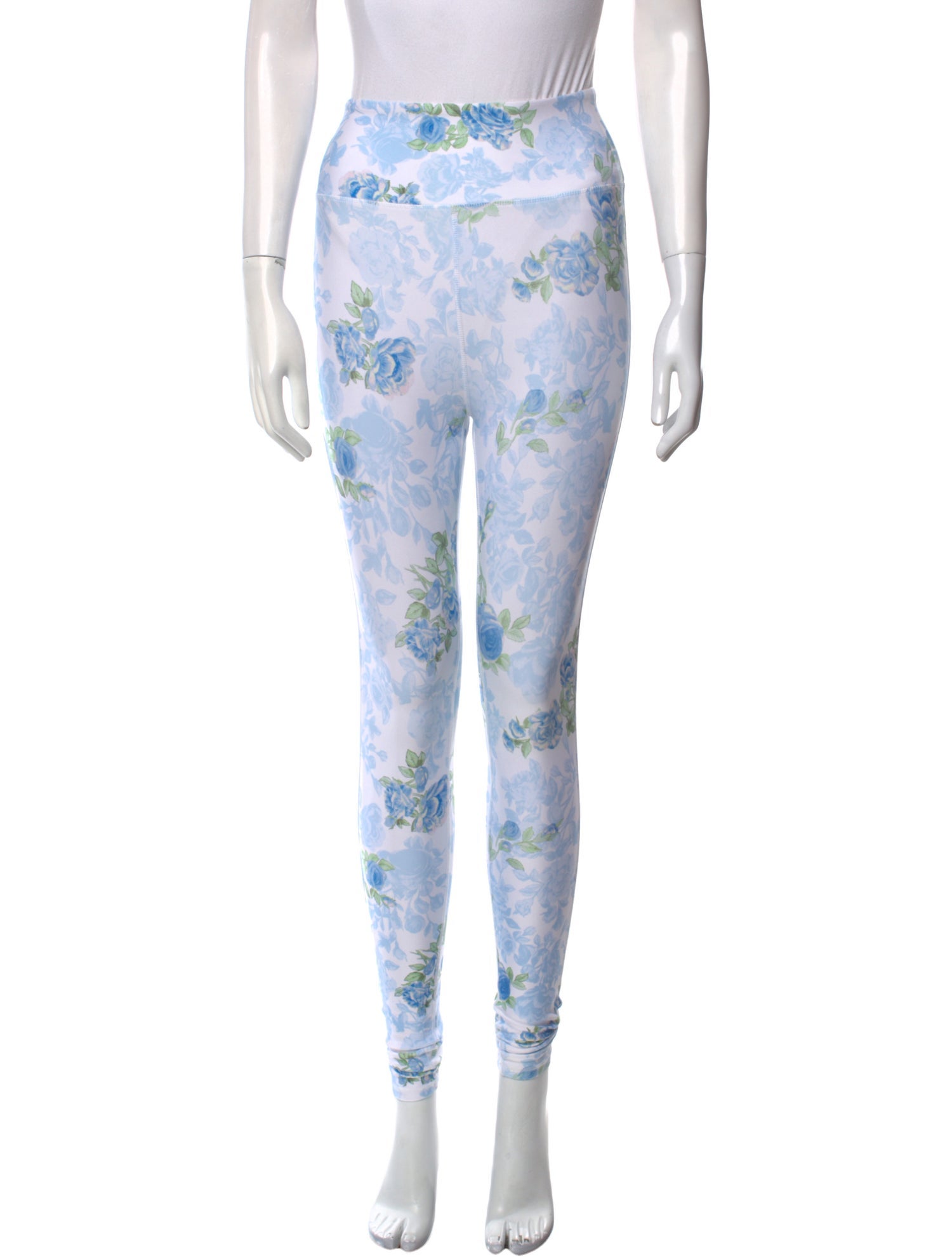 LoveShackFancy Floral Print Skinny Leg Pants