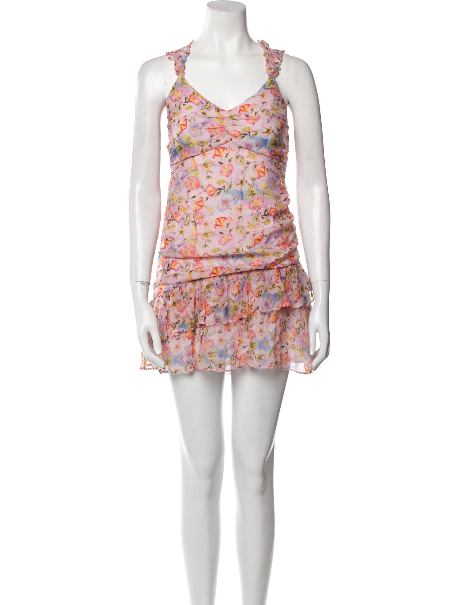 LoveShackFancy Floral Print Mini Dress