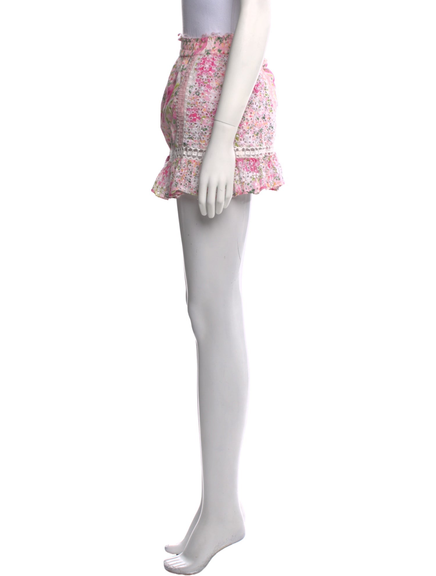 LoveShackFancy Floral Print Mini Skirt