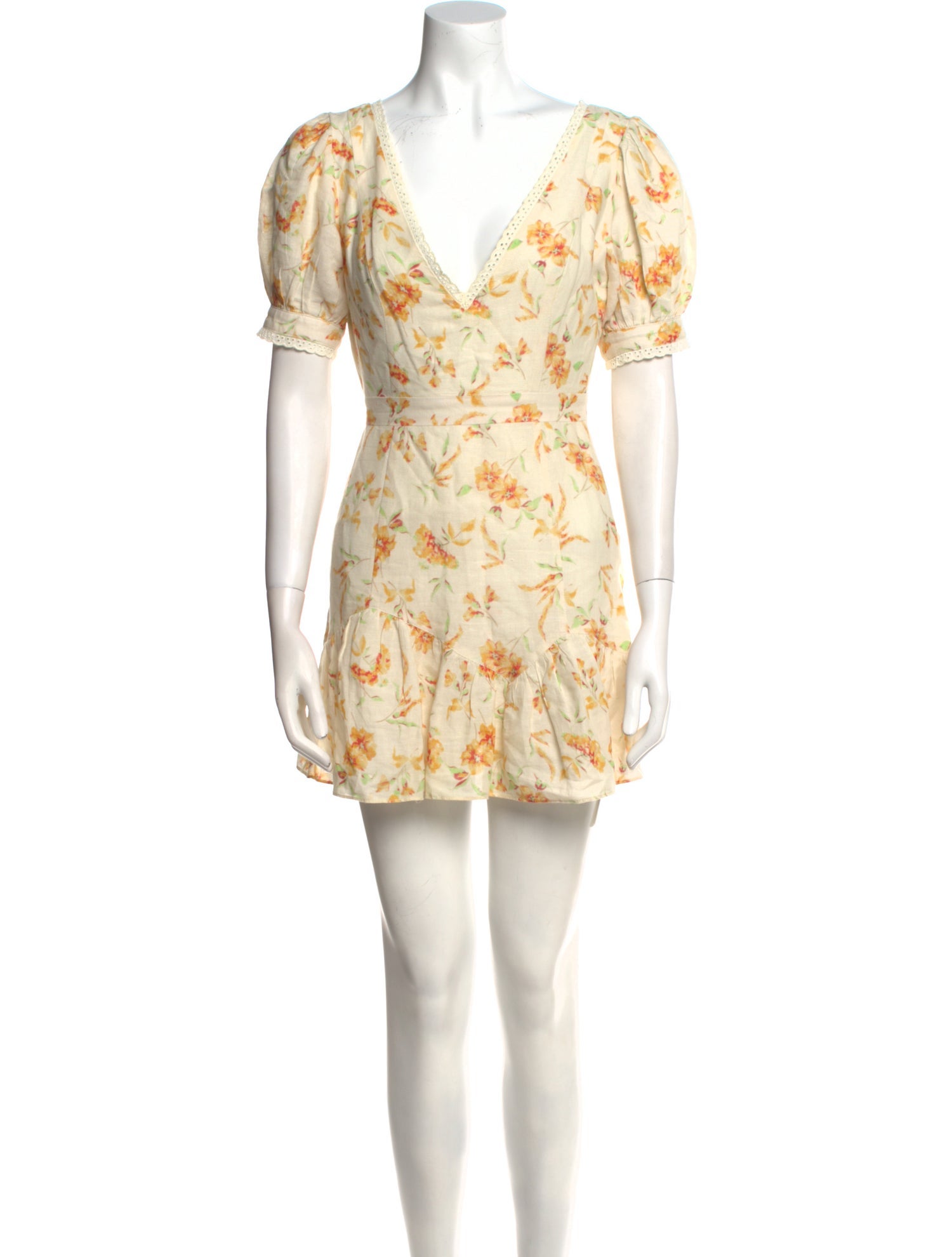 LoveShackFancy Floral Print Mini Dress