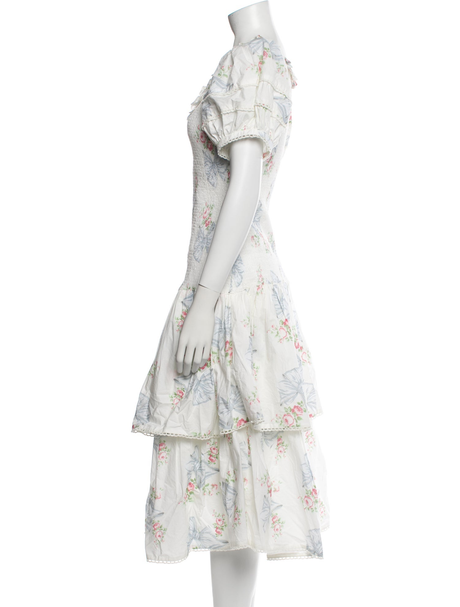 LoveShackFancy Floral Print Long Dress