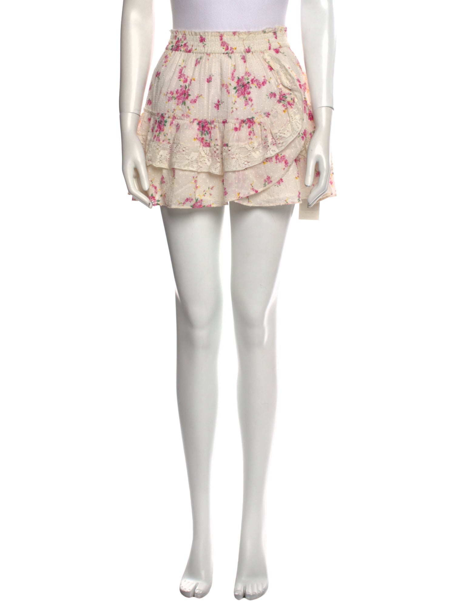 LoveShackFancy Floral Print Mini Skirt