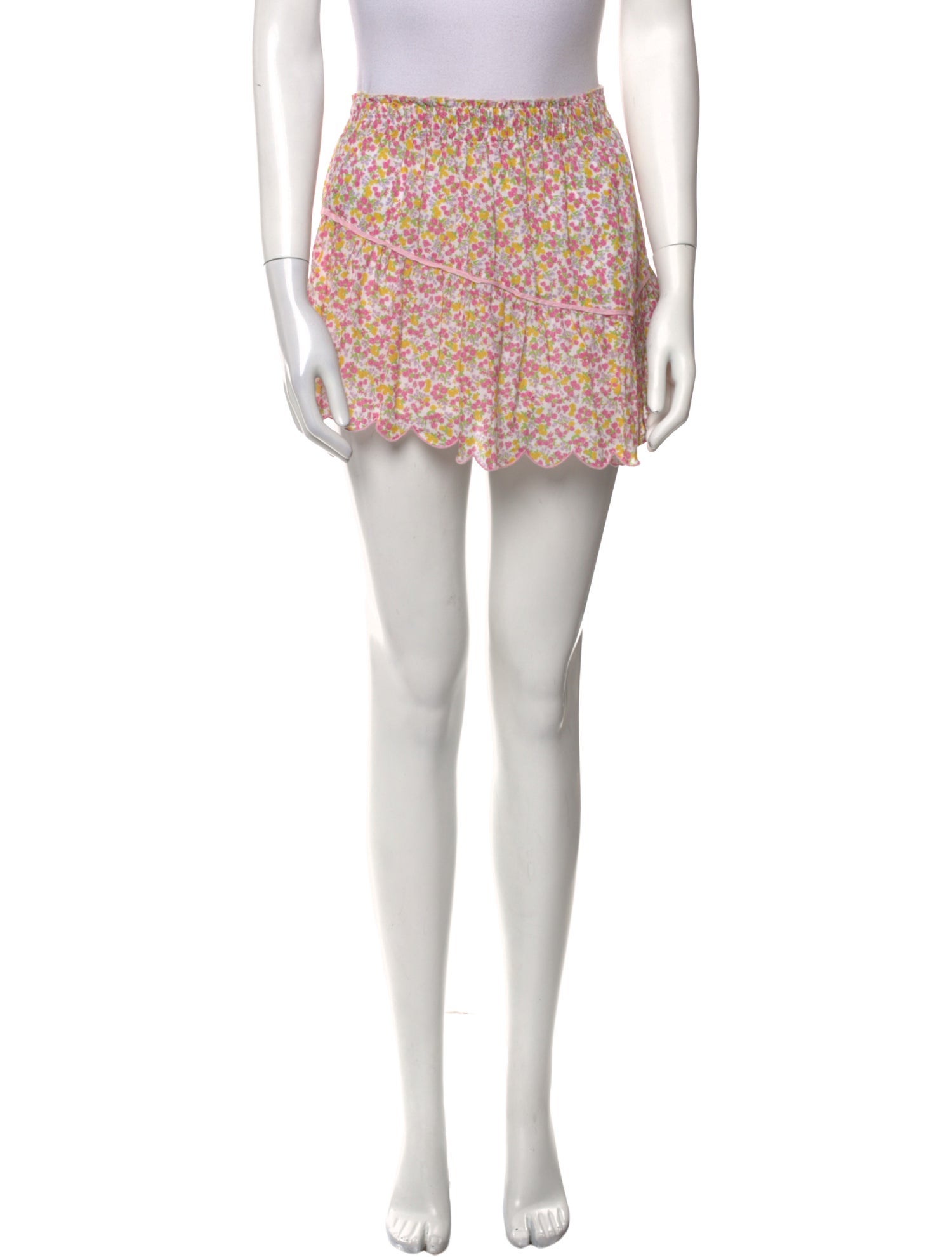 LoveShackFancy Floral Print Mini Skirt