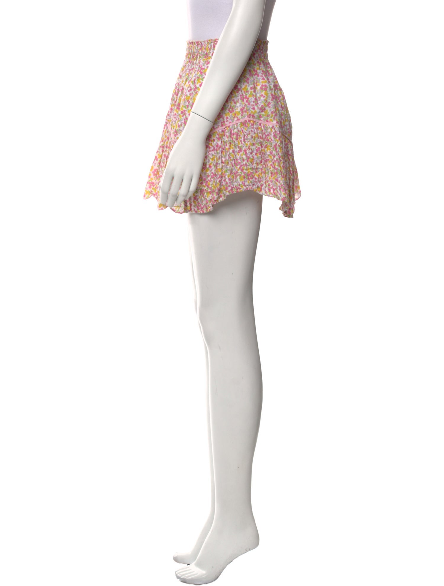 LoveShackFancy Floral Print Mini Skirt