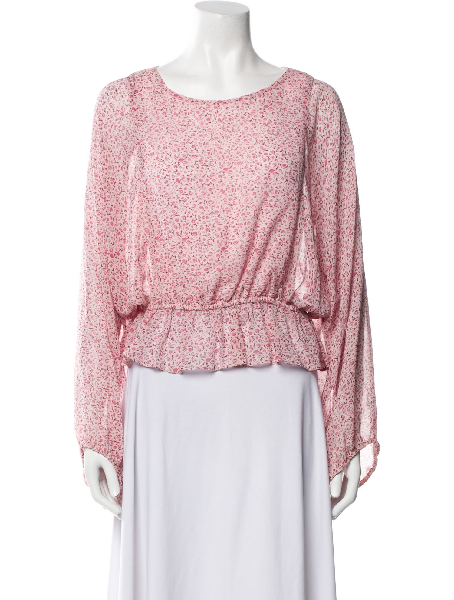 LoveShackFancy Silk Floral Print Crop Top