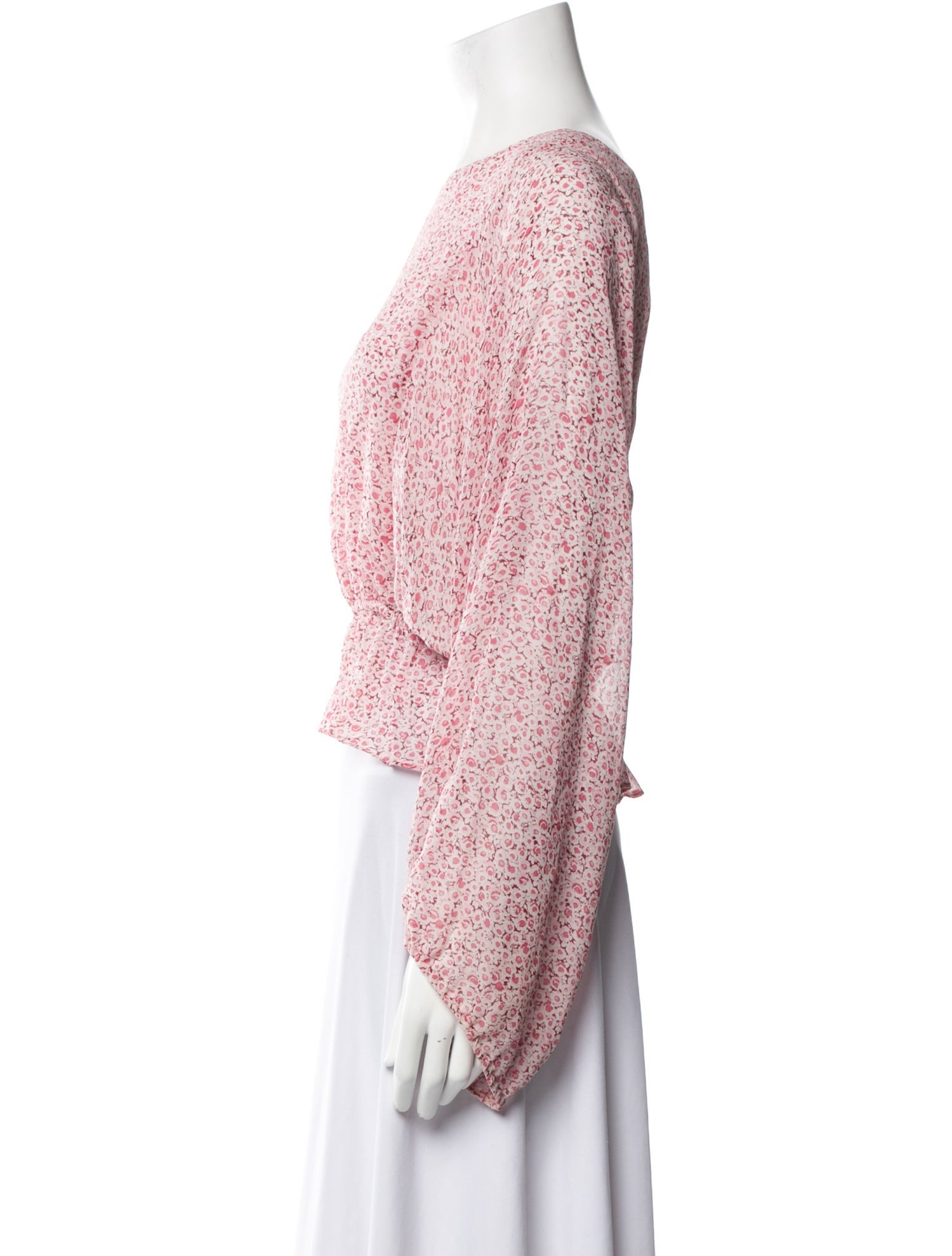 LoveShackFancy Silk Floral Print Crop Top