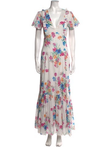 LoveShackFancy Dresses Floral Print Long Dress XS
