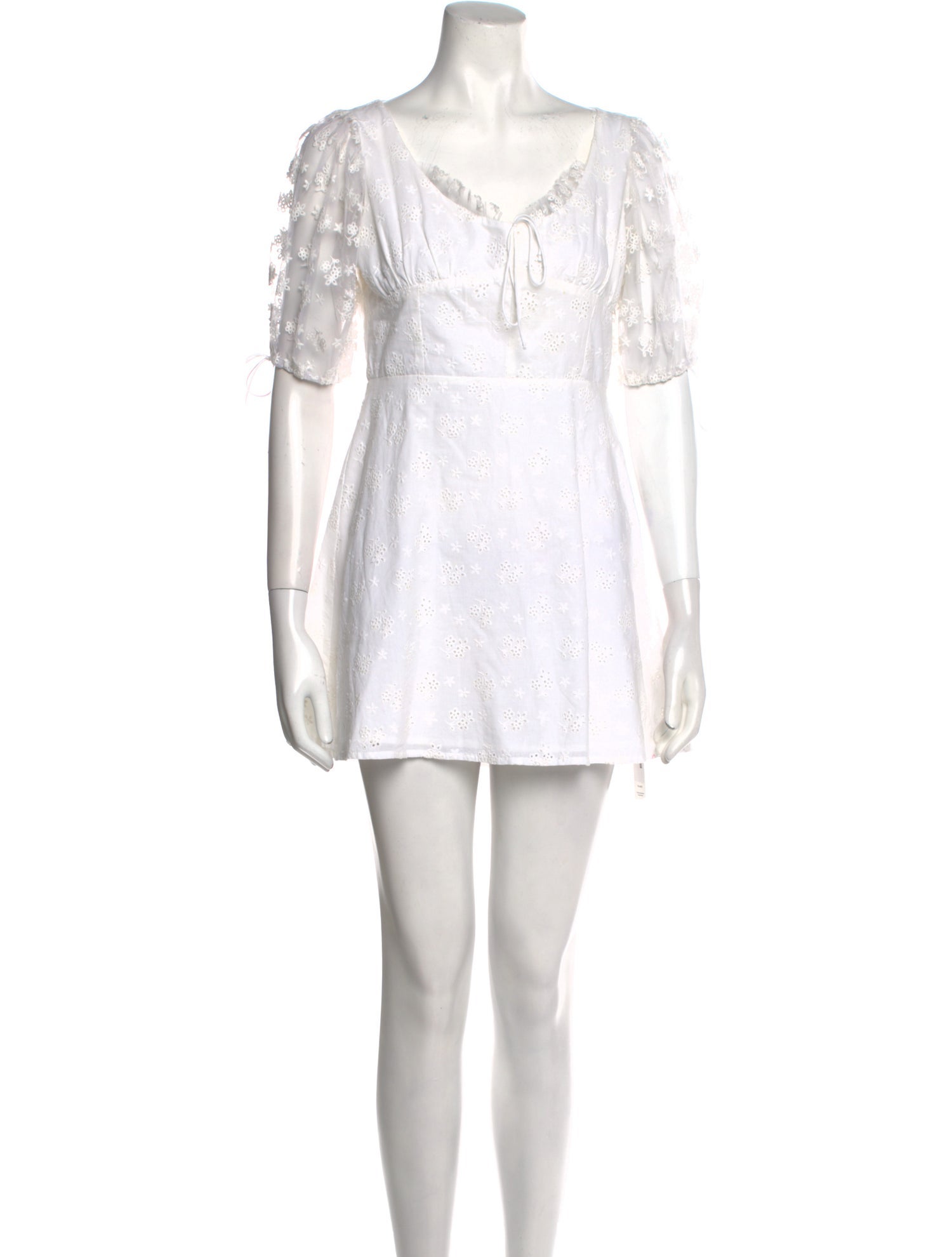 LoveShackFancy V-Neck Mini Dress