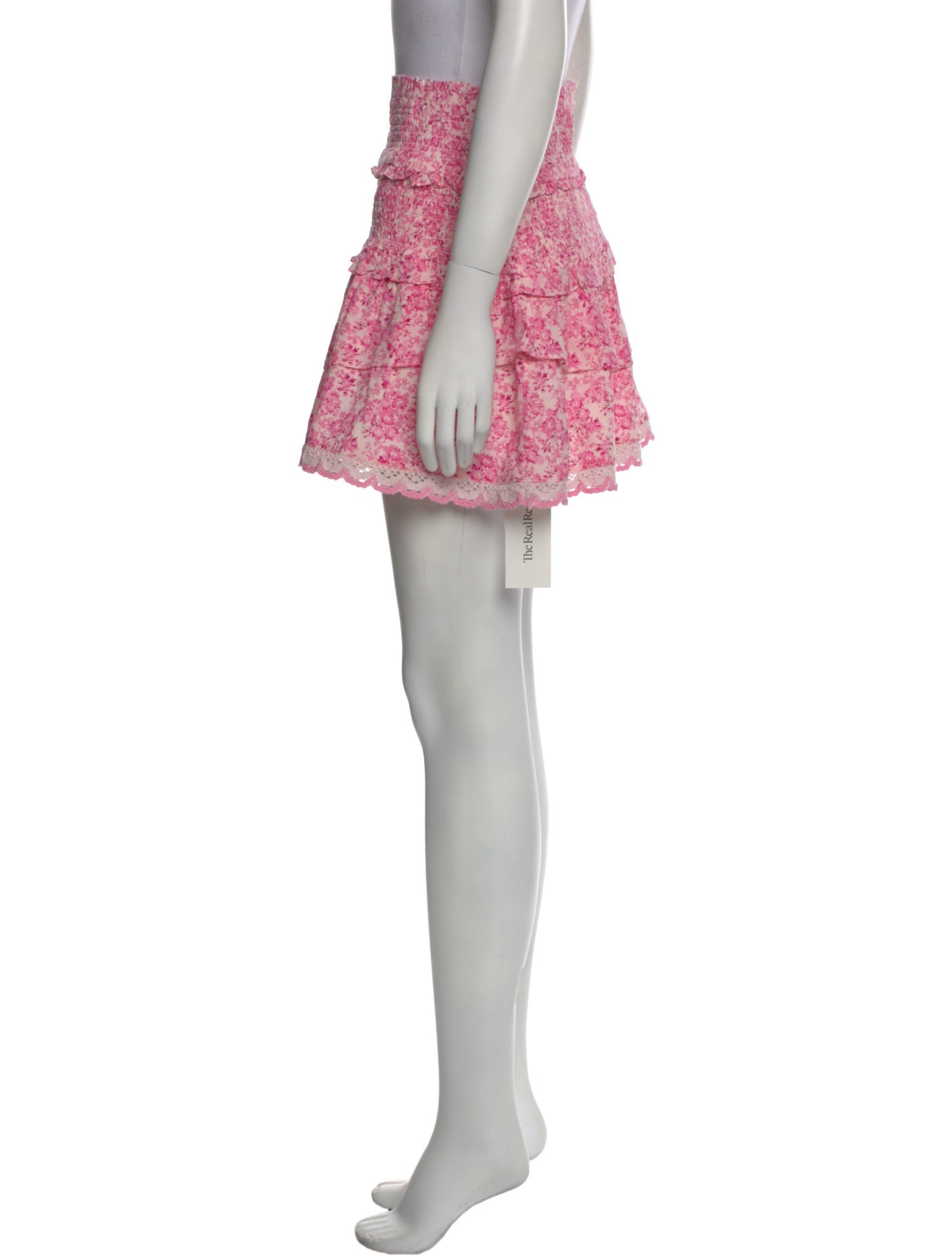 LoveShackFancy Floral Print Mini Skirt