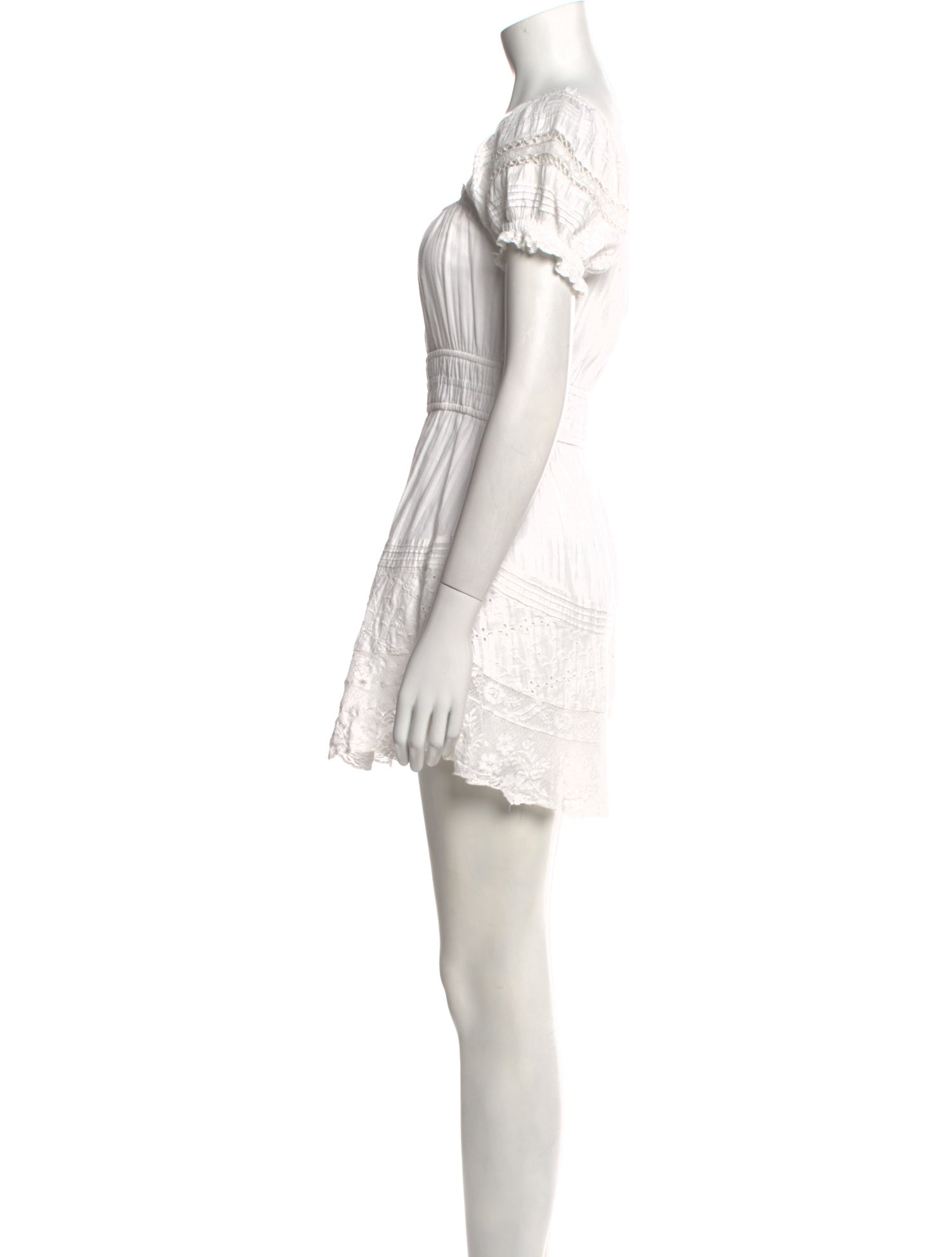 LoveShackFancy Square Neckline Mini Dress