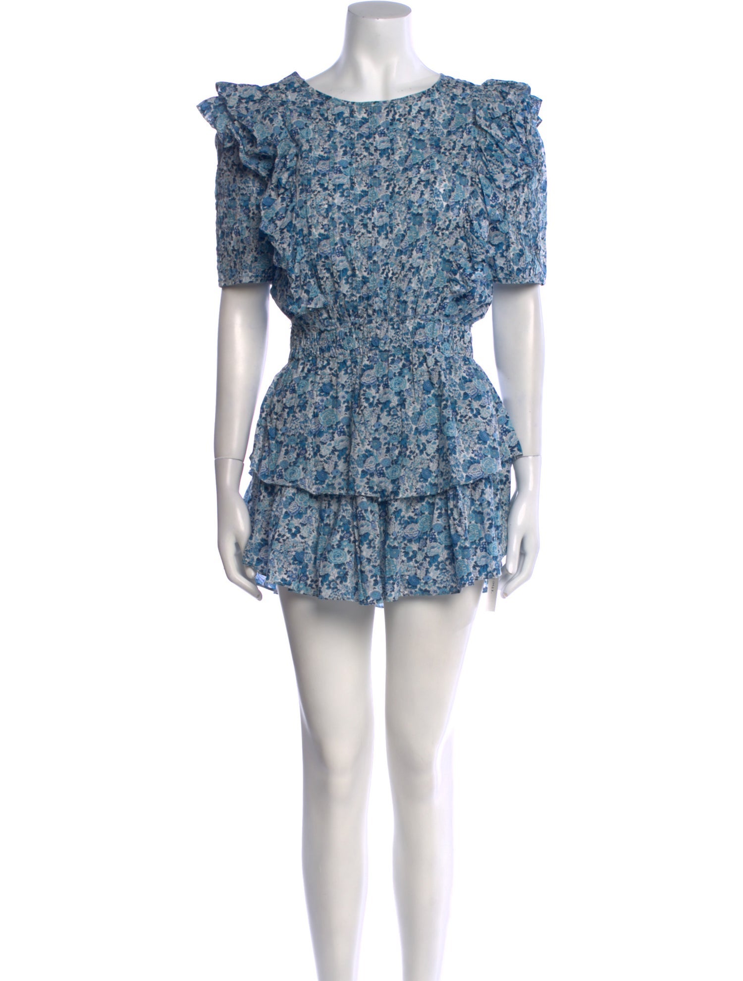 LoveShackFancy Floral Print Mini Dress