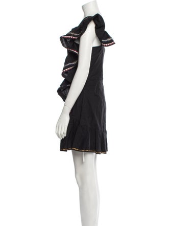 LoveShackFancy One-Shoulder Mini Dress